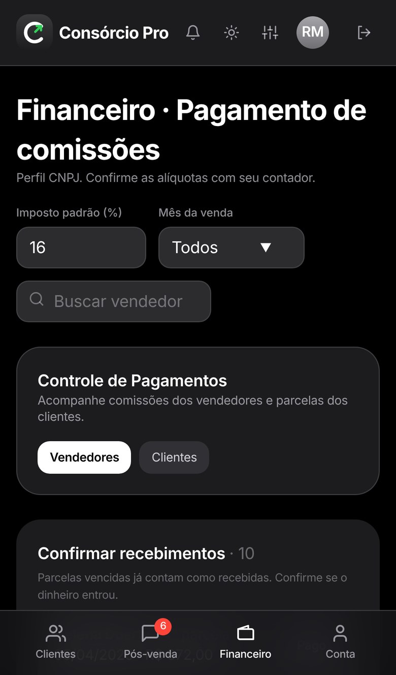 Financeiro no celular